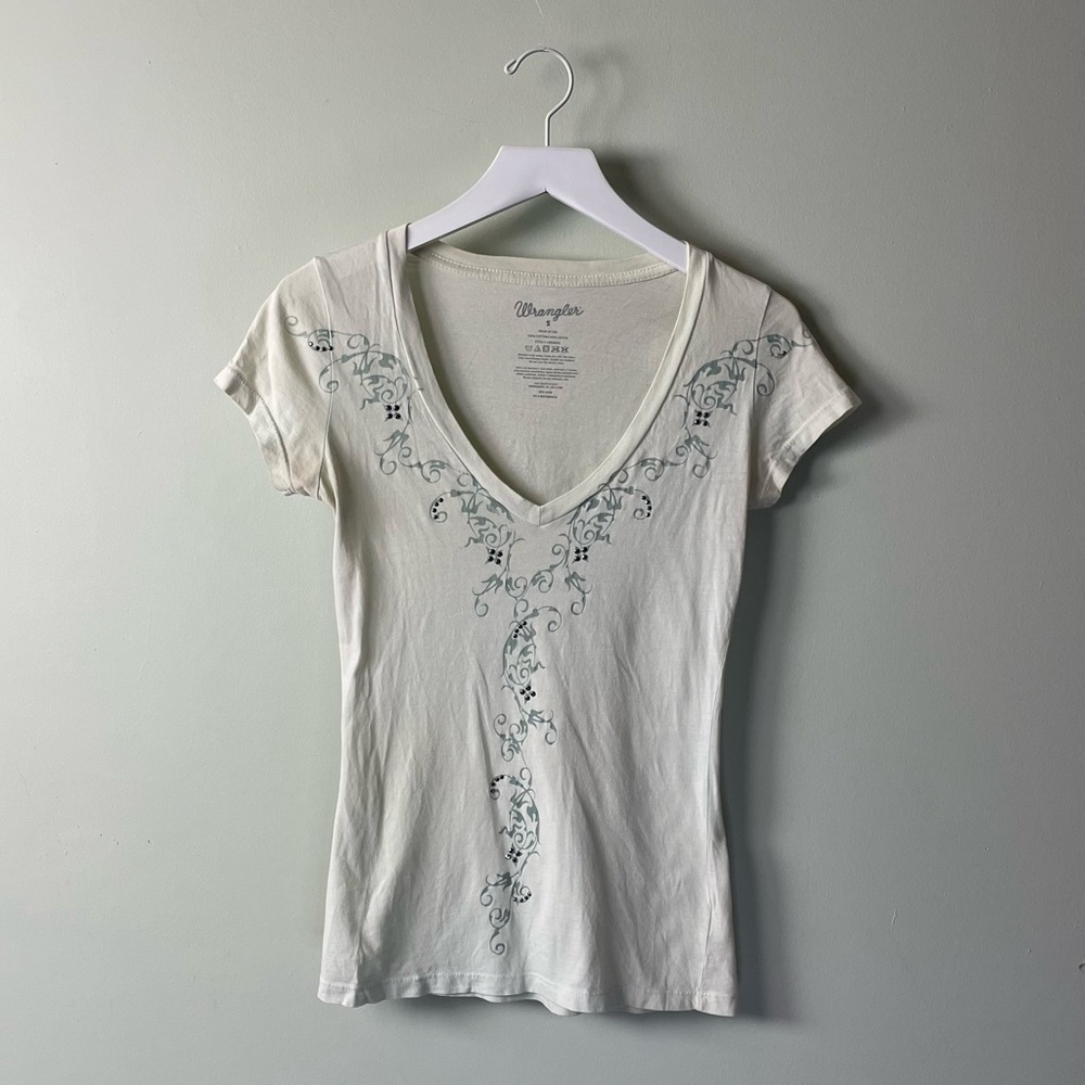 Wrangler Rhinestone Jersey T- shirt / Size S